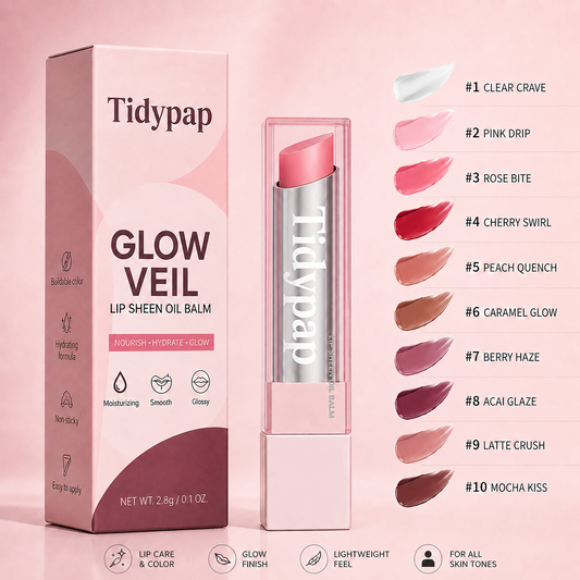 🔥Last Day Buy 1 Get 1 Free|Tidypap GLOW VEIL LIP SHEEN OIL BALM