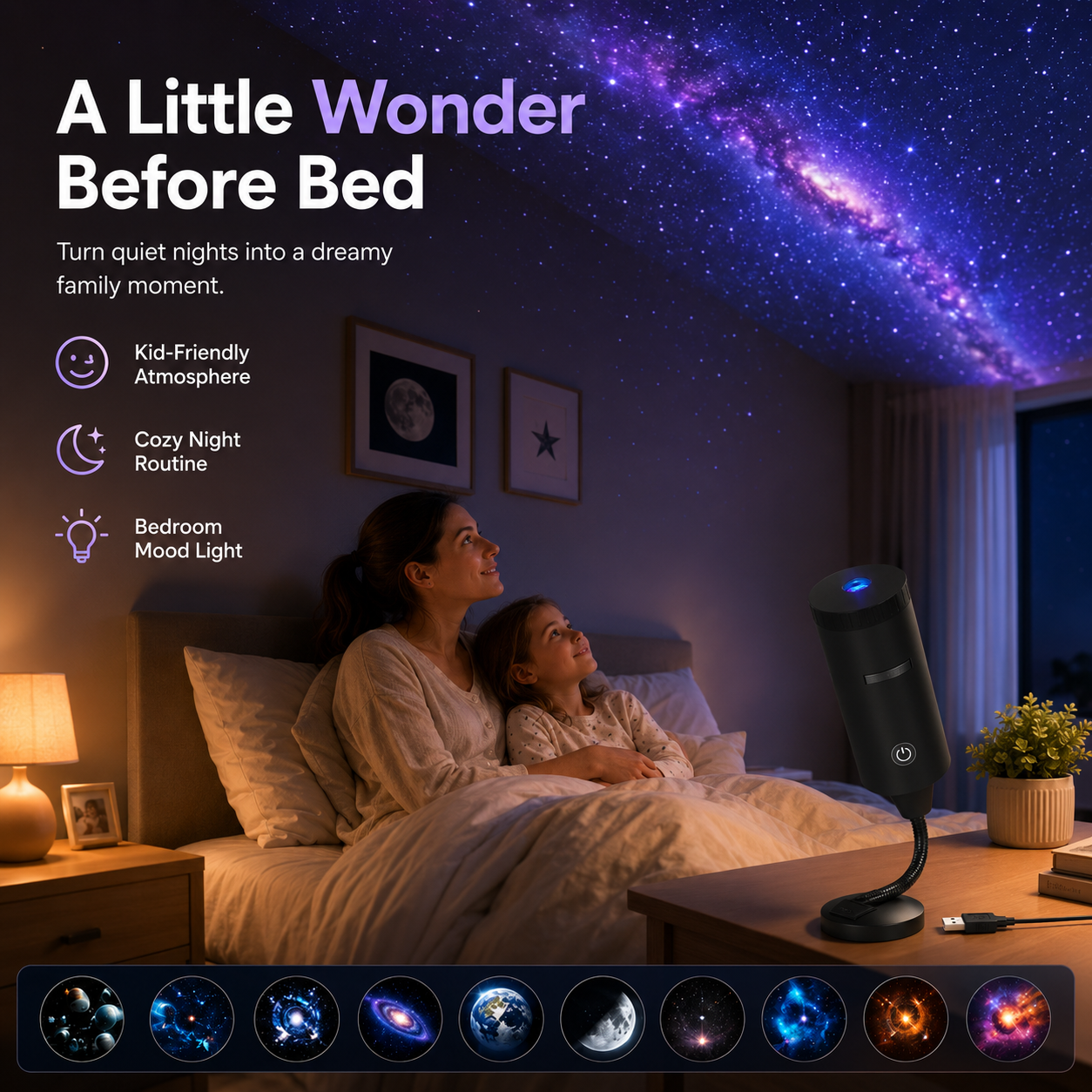 🔥✨ Last Day 50% OFF- Plug-and-Play HD Star Projecto