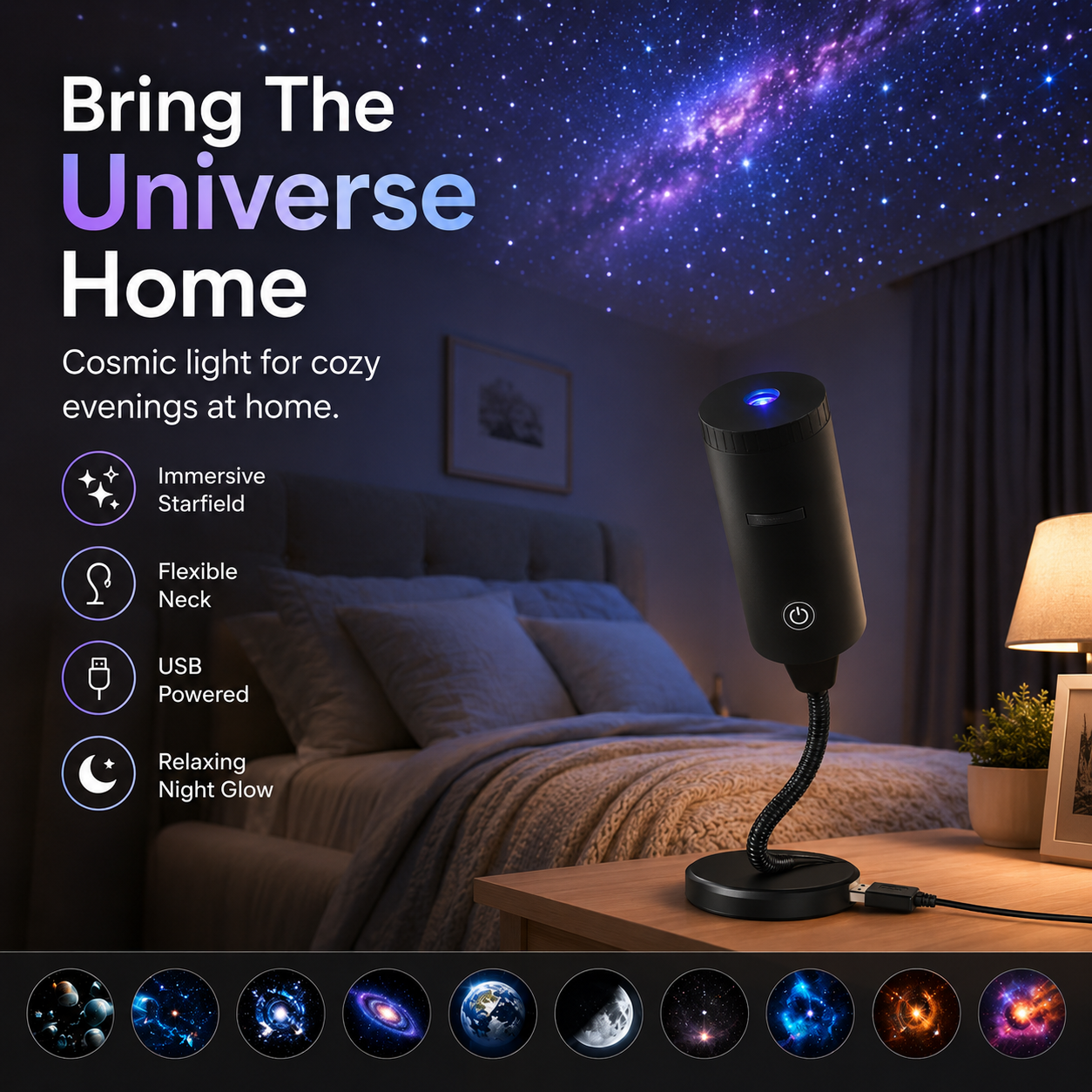 🔥✨ Last Day 50% OFF- Plug-and-Play HD Star Projecto