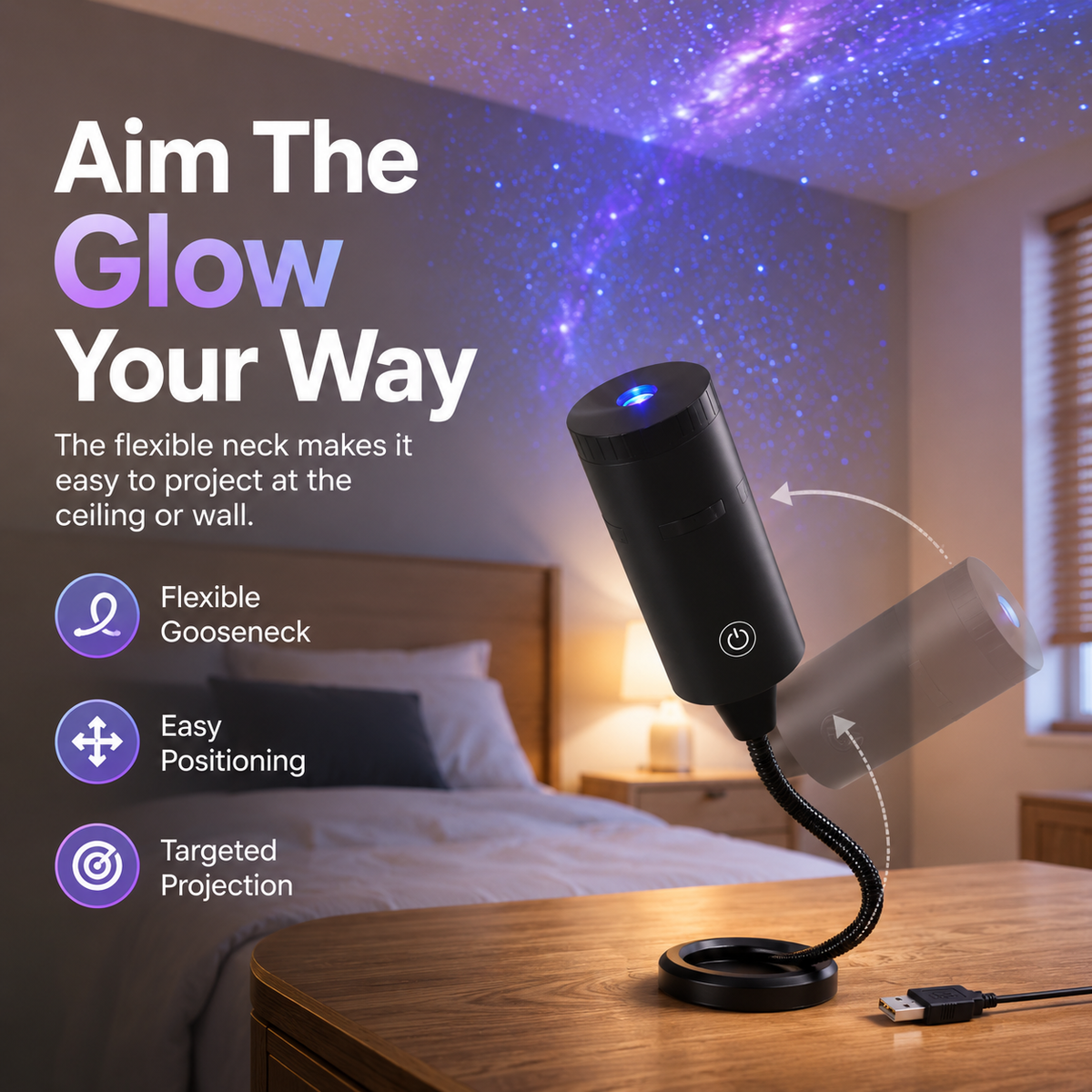 🔥✨ Last Day 50% OFF- Plug-and-Play HD Star Projecto