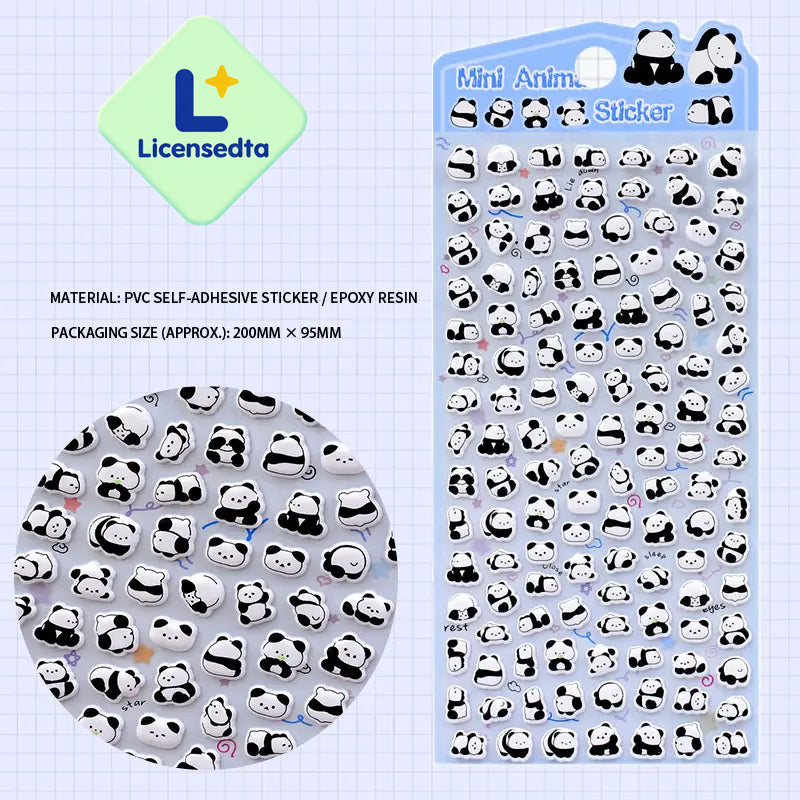 Cute Small Animal Pattern 3D Bubble Stickers - Cup Decoration Stickers
