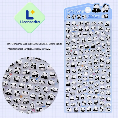 Cute Small Animal Pattern 3D Bubble Stickers - Cup Decoration Stickers